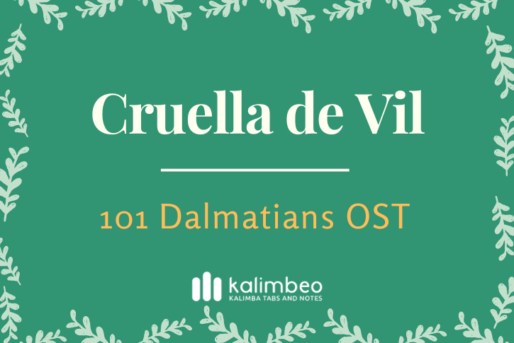 cruella-de-vil-101-dalmatians-ost-kalimba-tabs